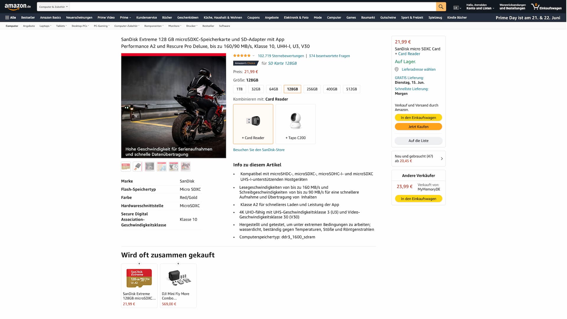 Screenshot of the improved amazon website